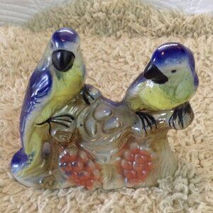 VINTAGE Iridescent Ceramic Parrots; Brazilian; 50\60 MCM vibe; #4202, ParrotHead
